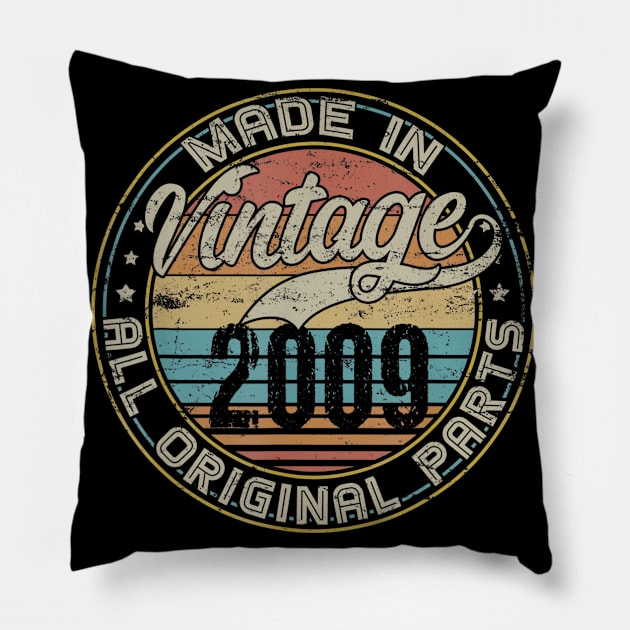 Classic 11th Birthday Gift For Men Women Vintage 2009 Pillow by teudasfemales