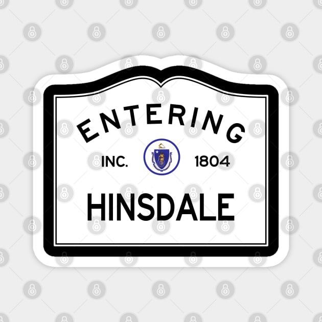 Hinsdale Massachusetts Road Sign Magnet by NewNomads