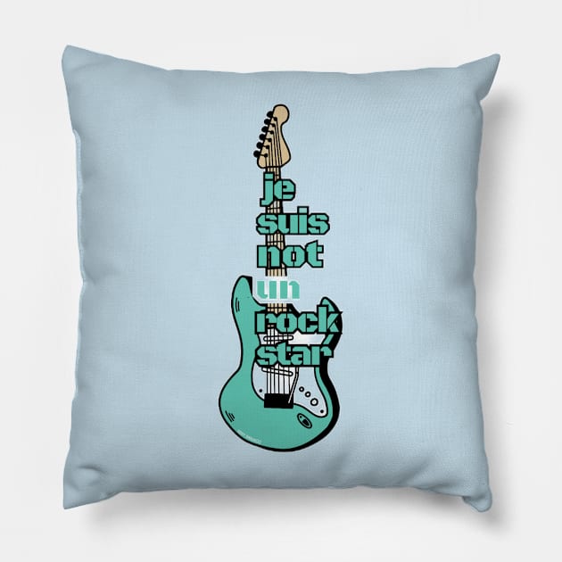 Je Suis Not Un Rock Star By Abby Anime(c) Pillow by Abby Anime