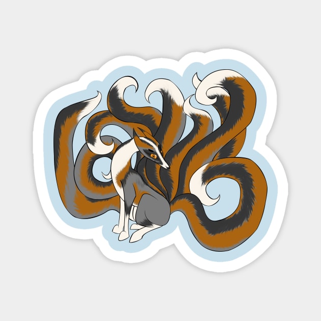 Nine tailed platinum cross fox Magnet by steelwingakira