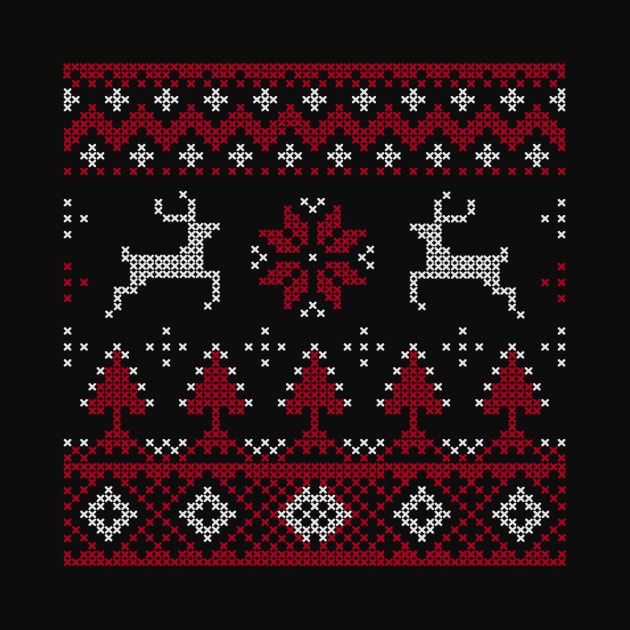Funny Ugly Christmas Sweater Winter Pattern by Blue Planet Boutique