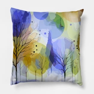 Colorful Purple Abstract Trees Pillow