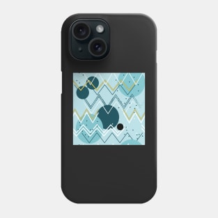 Blue Chevron with dots Phone Case