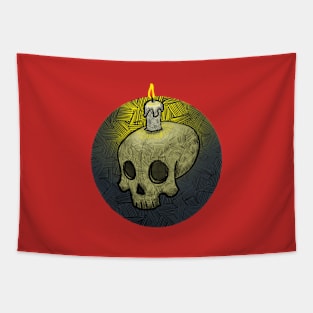 Skull with Candle Tapestry