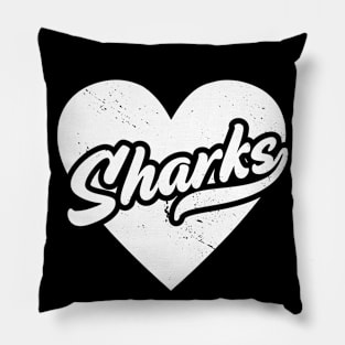 Vintage Sharks School Spirit // High School Football Mascot // Go Sharks Pillow