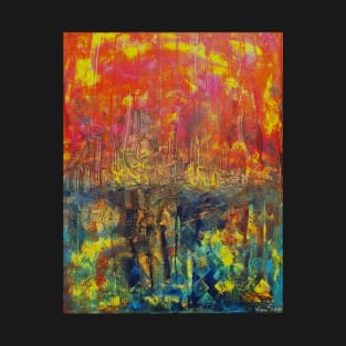 Fire and Water Abstract T-Shirt