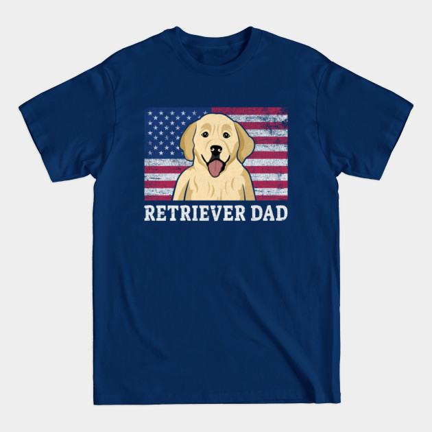 Disover Best Golden Retriever Dad American Flag 4th of July Patriotic Gift Idea - Golden Retriever - T-Shirt