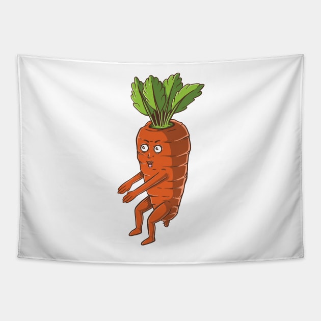 Carrot Squatting Tapestry by Perrots