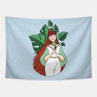 Monstera Girl Tapestry