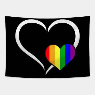 Heart  Flag LGBT-Q Cool Gay Pride Ally Equality Tapestry