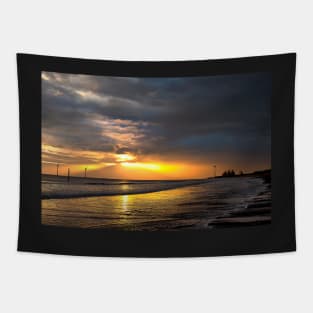 Daybreak on Cambois beach Tapestry