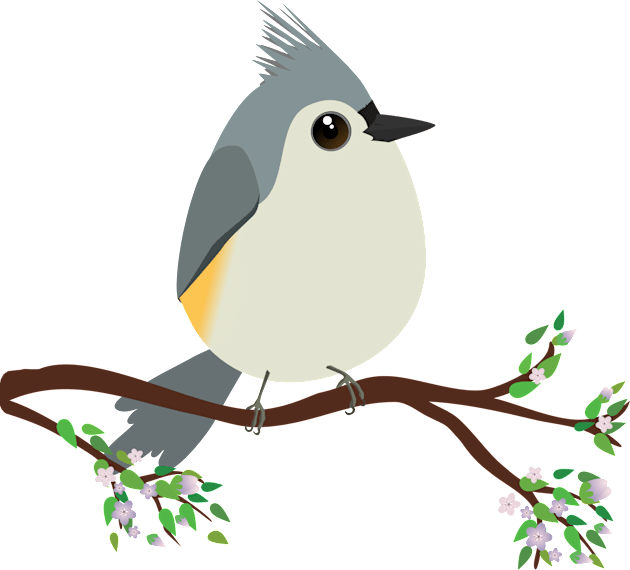 Cute egg shaped tufted titmouse Kids T-Shirt by Bwiselizzy