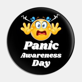 Panic awareness day with white text Pin