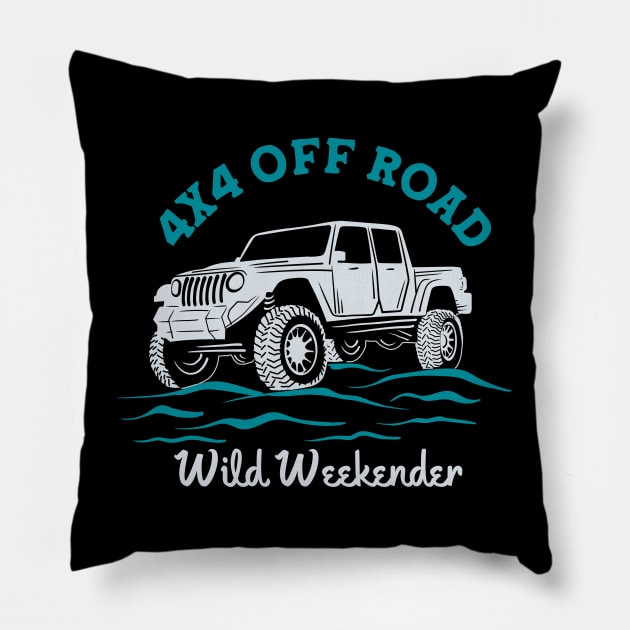 4x4 Off Road Wild Weekender Pillow by ARTGUMY