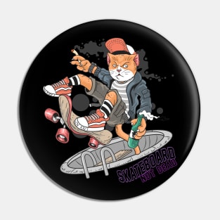 cat skateboard pop punk Pin