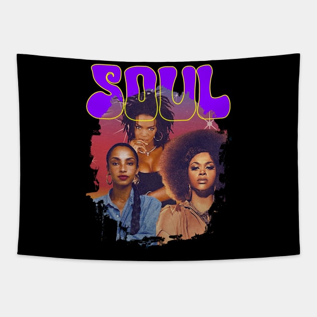 Beautiful Queen Of Soul - Lauryn hill - Sade Adu - Jill Scott Tapestry by ReaggleBlack