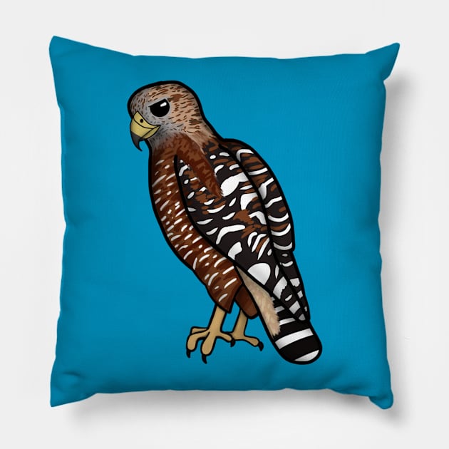 Red Shouldered Hawk Pillow by Aeriskate