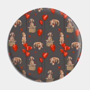 vizsla  dog pattern grey Pin