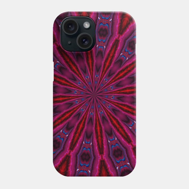 Ruby Sapphire Fractal Mandala Kaleidoscope Abstract Phone Case by Artist4God
