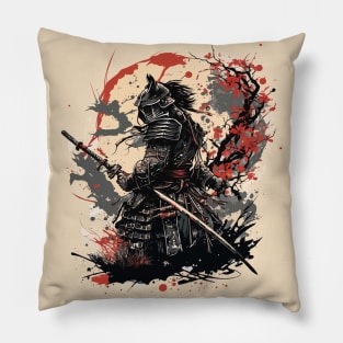 Samurai Warrior with Katana Pillow