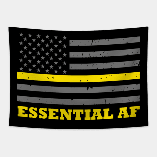 911 Dispatcher Essential Worker Thin Gold Line Flag Tapestry