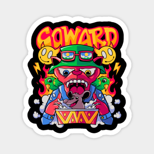 Coward cat Magnet