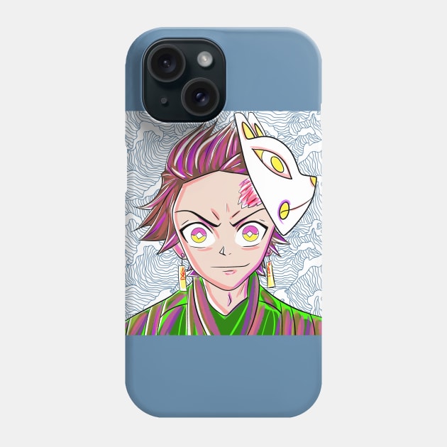 tanjiro kamado the kimetsu no yaiba samurai and demon slayer Phone Case by jorge_lebeau