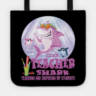 Cool Teacher Shark T shirt Gift Shark Teacher Shirts and Gift Ideas Tote