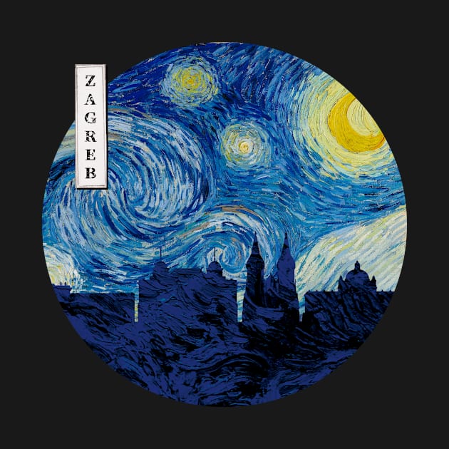 Zagreb Van Gogh Starry Night Circle by Ferrazi