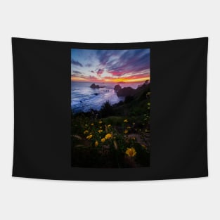 Flowers at Sunset Tapestry