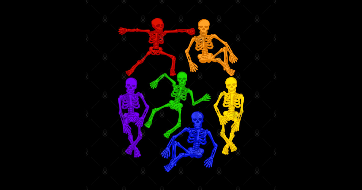 Rainbow Skeletons - Rainbow Skeletons - Sticker | TeePublic