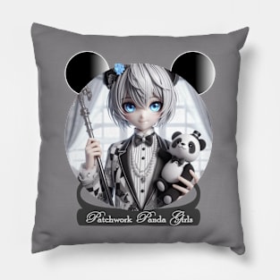 Patchwork Panda Girls Pillow