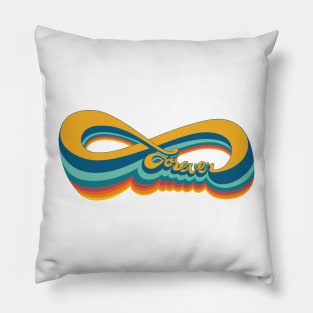 Retro typography rainbow infinity forever Pillow