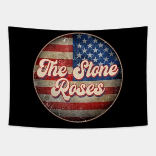 American Flag Personalized Stone Proud Name Birthday Tapestry