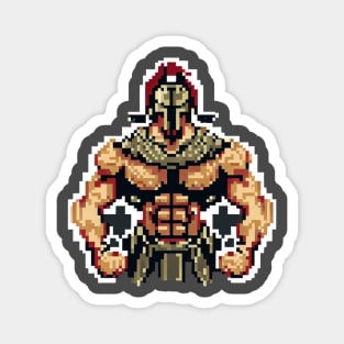 spartan strong pixel art Magnet