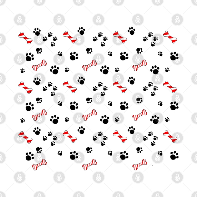 Dog treat candy cane and paw prints. by CraftCloud