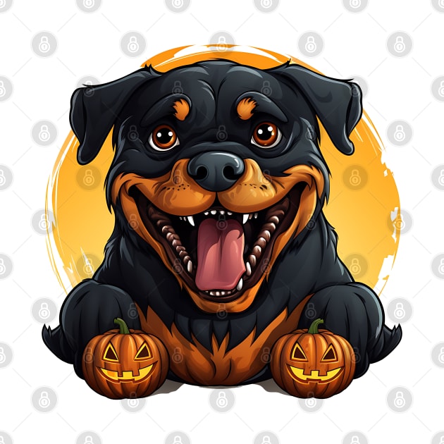 Halloween Rottweiler Dog #1 by Chromatic Fusion Studio