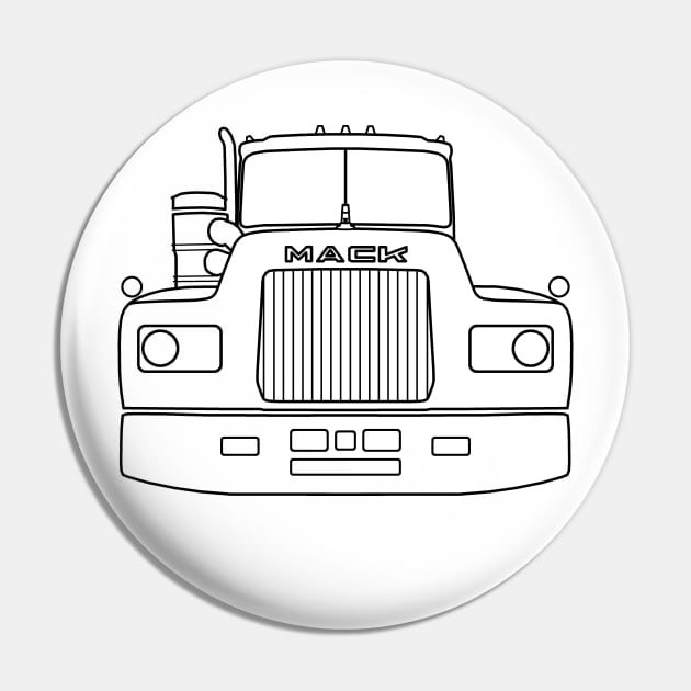 Classic American big rig semi truck outline graphic (black) Pin by soitwouldseem