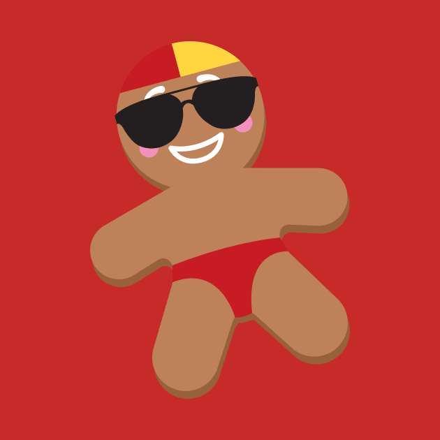 Christmas gingerbread man surf lifesaver by creativemonsoon