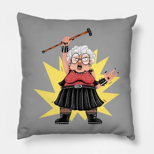 Rockin' Grandma: The Punk Rocker Next Doo Pillow