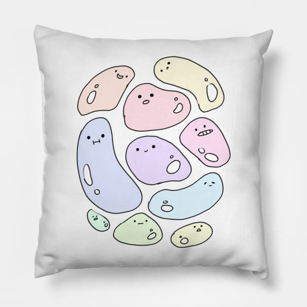Funny pastel blobs sticker Pillow by Mayarart