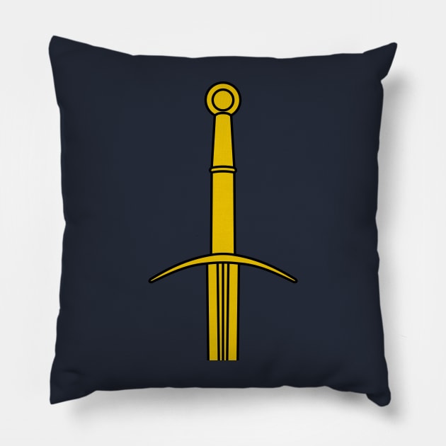 Hand and a Half Sword Garnish / Bastard Sword (Gold) Pillow by PabloDeChenez