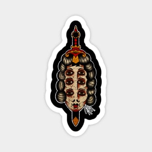 Queen of daggers traditional tattoo Magnet