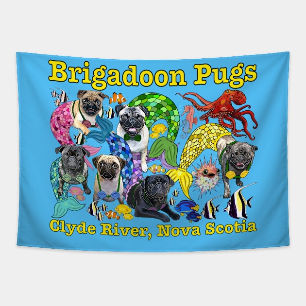 Brigadoon MerPugs! Tapestry by FivePugs