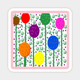 Colorful Random Floral Pattern Magnet