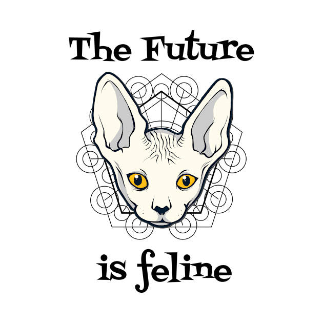 The Future Is Feline T-Shirt by Pink Panda Creations