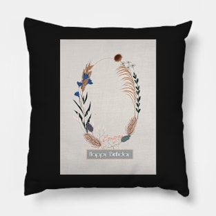 oval dried flowers and grasses Pillow