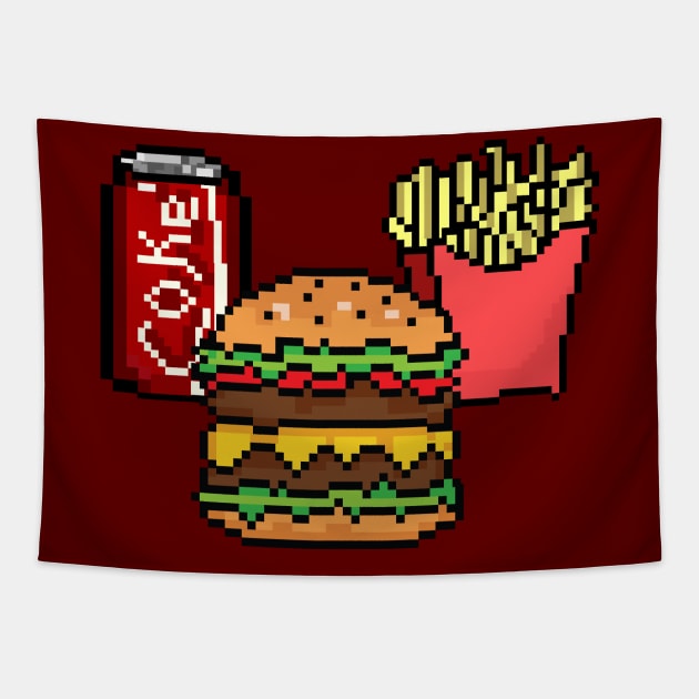 Hamburger pixelart Tapestry by nurkaymazdesing