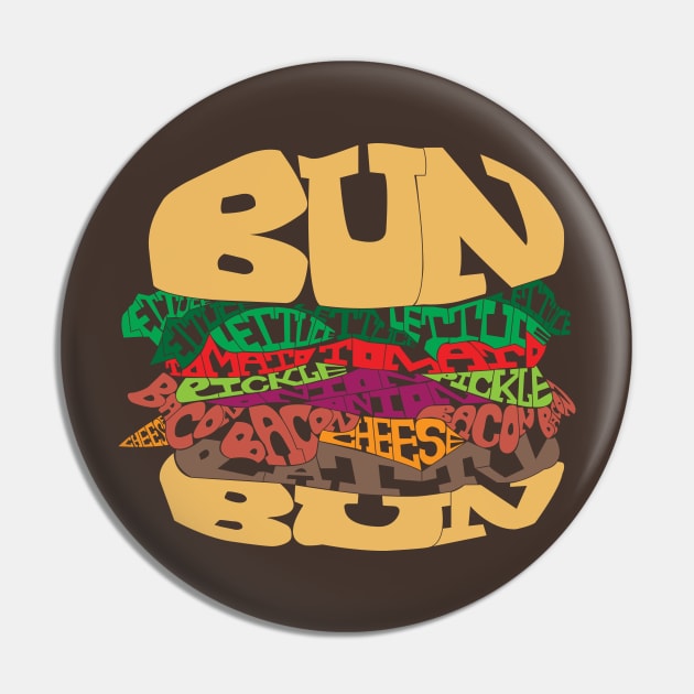 Words Burger Pin by CY