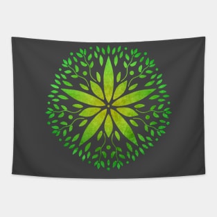 Flower Mandala in green Tapestry